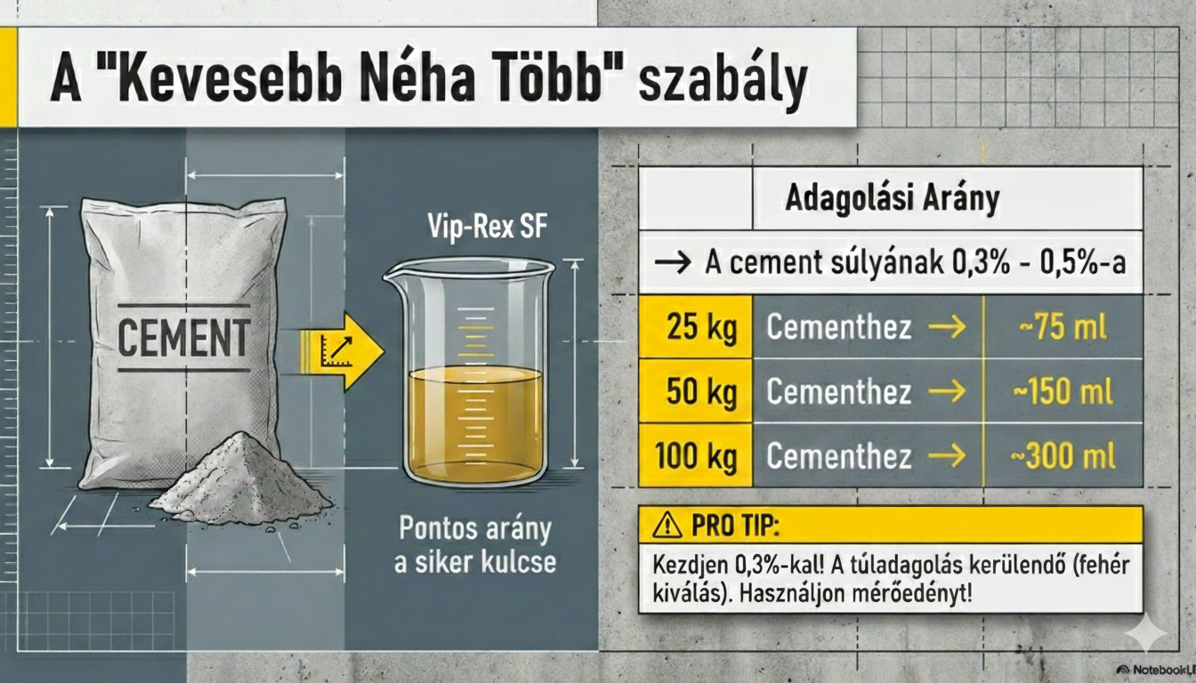 Vip-Rex SF prémium szuperfolyósító koncentrátum betonhoz 1 literes képlékenyítő - plasztifikátor - Image 3