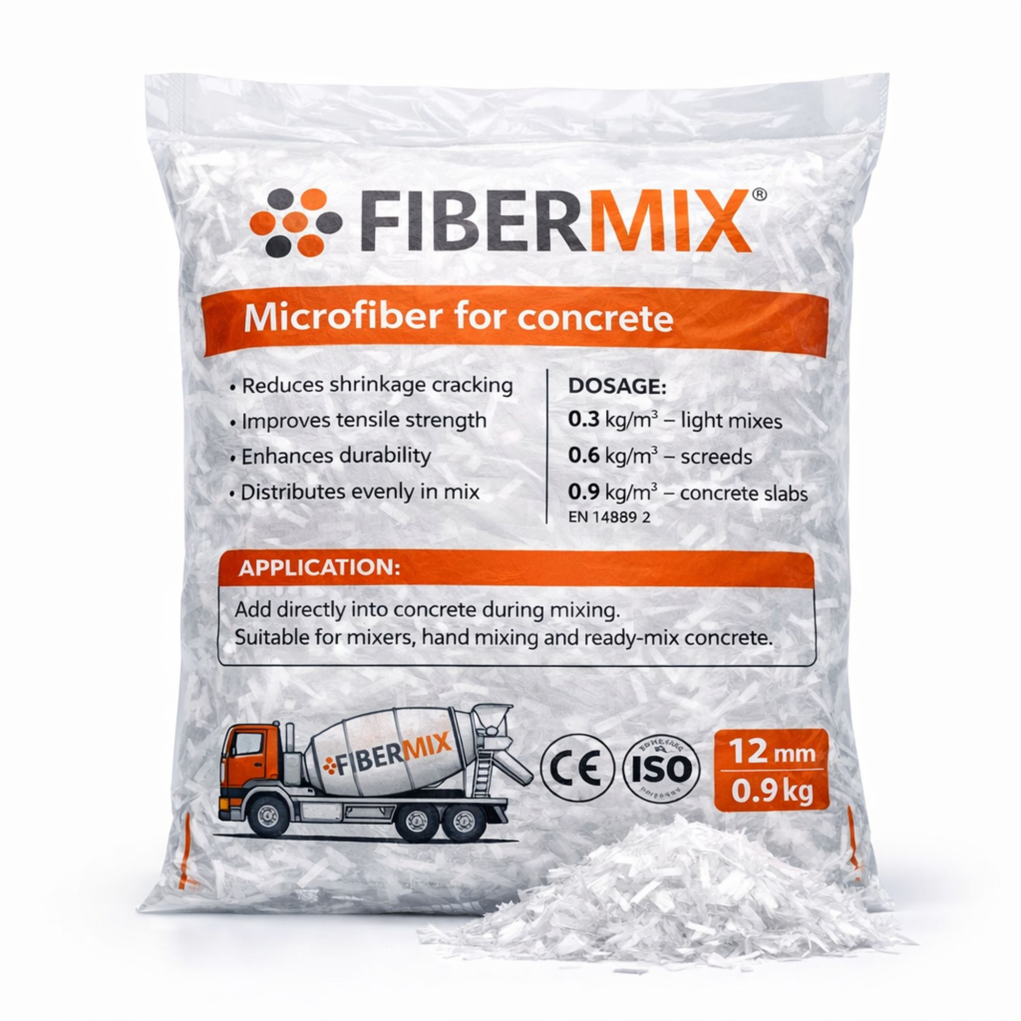 FiberMix beton mikroszál repedésmegelőzésre 12 mm, 0,9 kg/csomag - Image 3